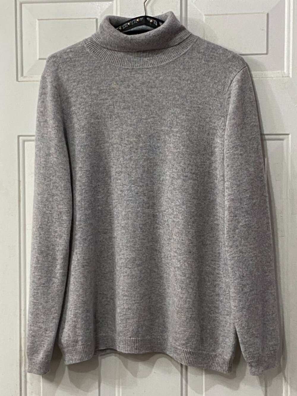 Charter Club Cashmere Sz XL Womens Sweater Turtleneck Heather Gray Long Sleeve